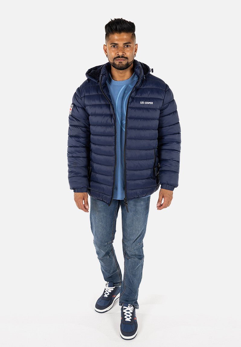 Lee Cooper Billy Puffer Jacket Navy - Shazem - MENS JACKETS - LEE COOPER