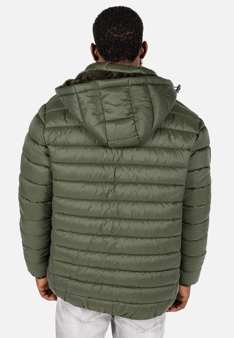 Lee Cooper Billy Puffer Jacket Olive - Shazem - MENS JACKETS - LEE COOPER