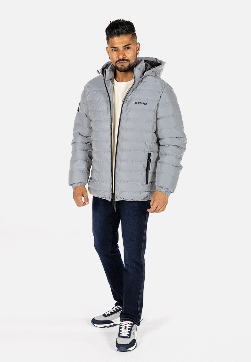 Lee Cooper Billy Puffer Jacket Reflective - Shazem - MENS JACKETS - LEE COOPER