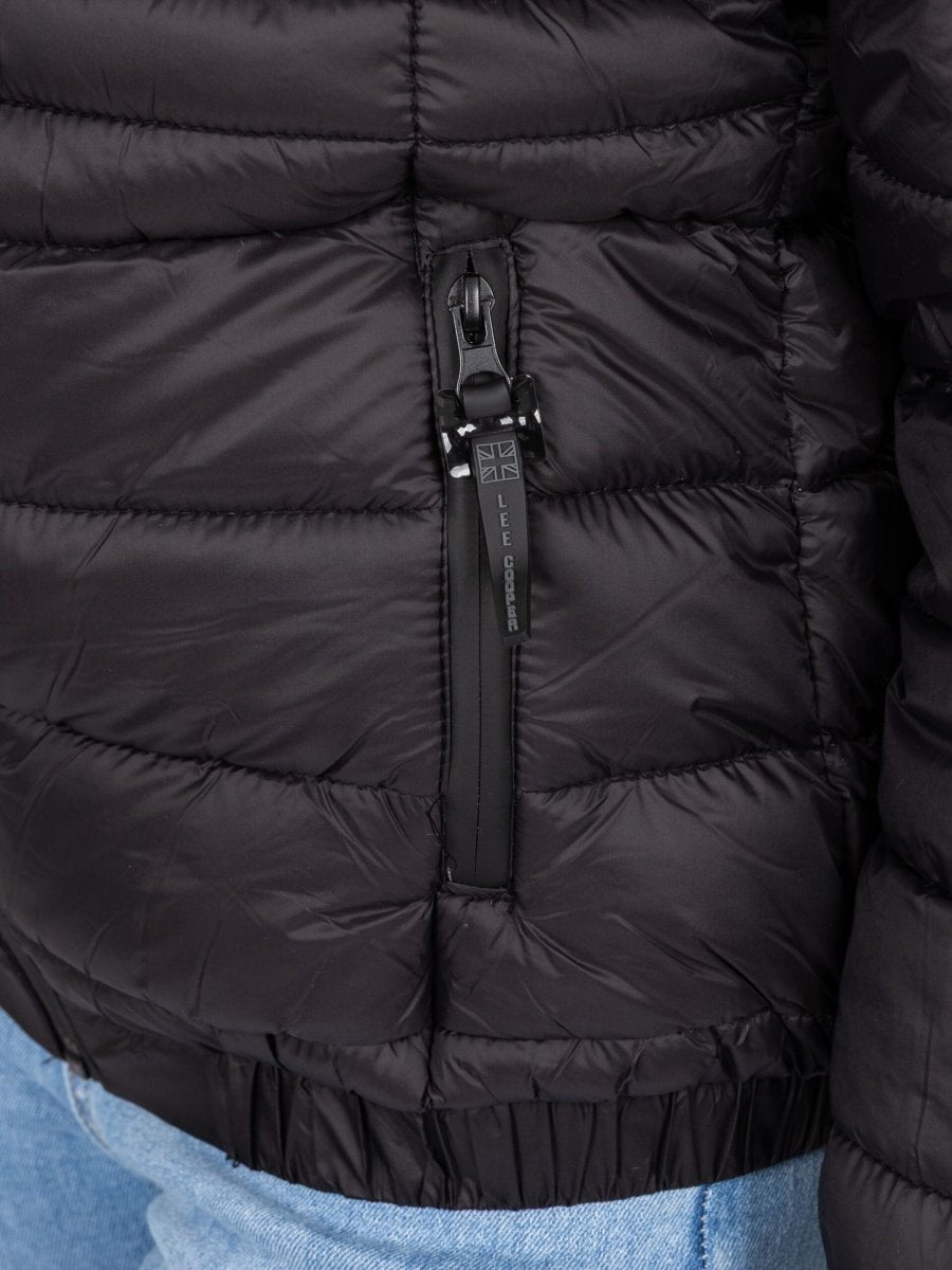 Lee Cooper Clara Puffer Jacket Black - Shazem - WOMENS JACKETS - LEE COOPER