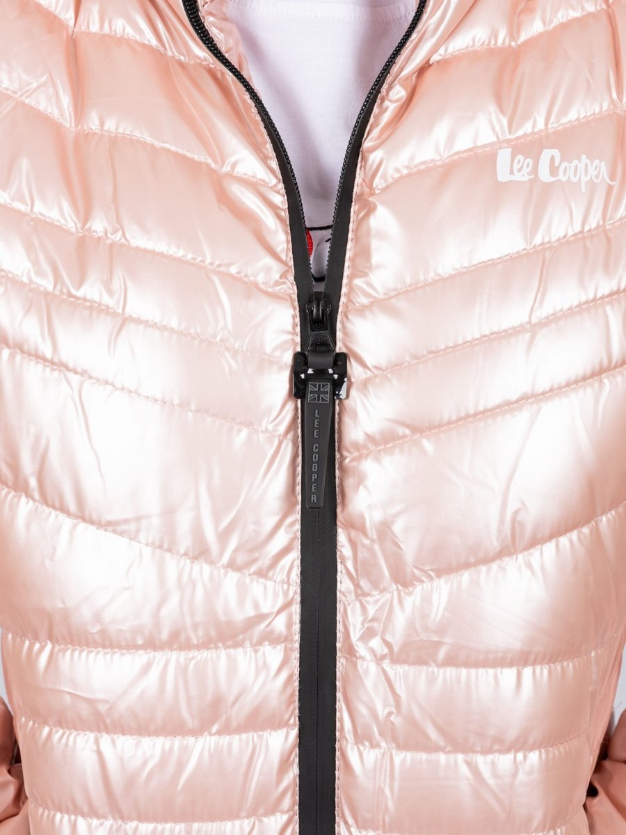 Lee Cooper Clara Puffer Jacket Metallic Blush - Shazem - WOMENS JACKETS - LEE COOPER