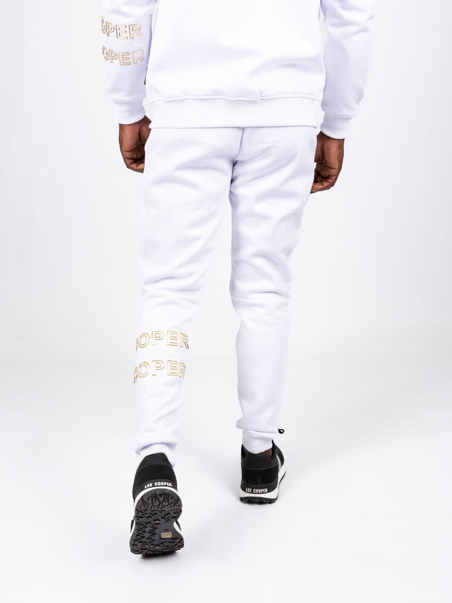 Lee Cooper Nkosi Pants White - Shazem - MENS TRACK PANTS - LEE COOPER