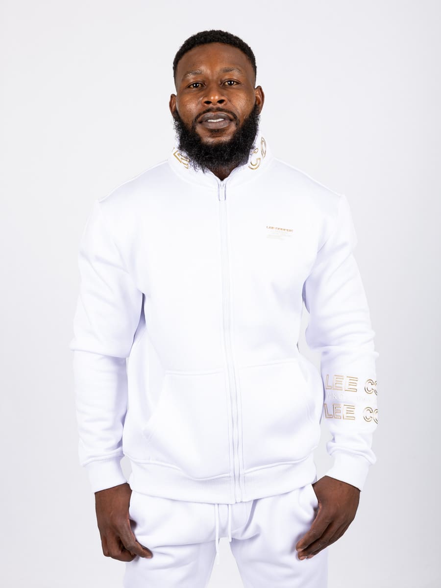 Lee Cooper Nkosi Top White - Shazem - MENS TRACK JACKETS - LEE COOPER