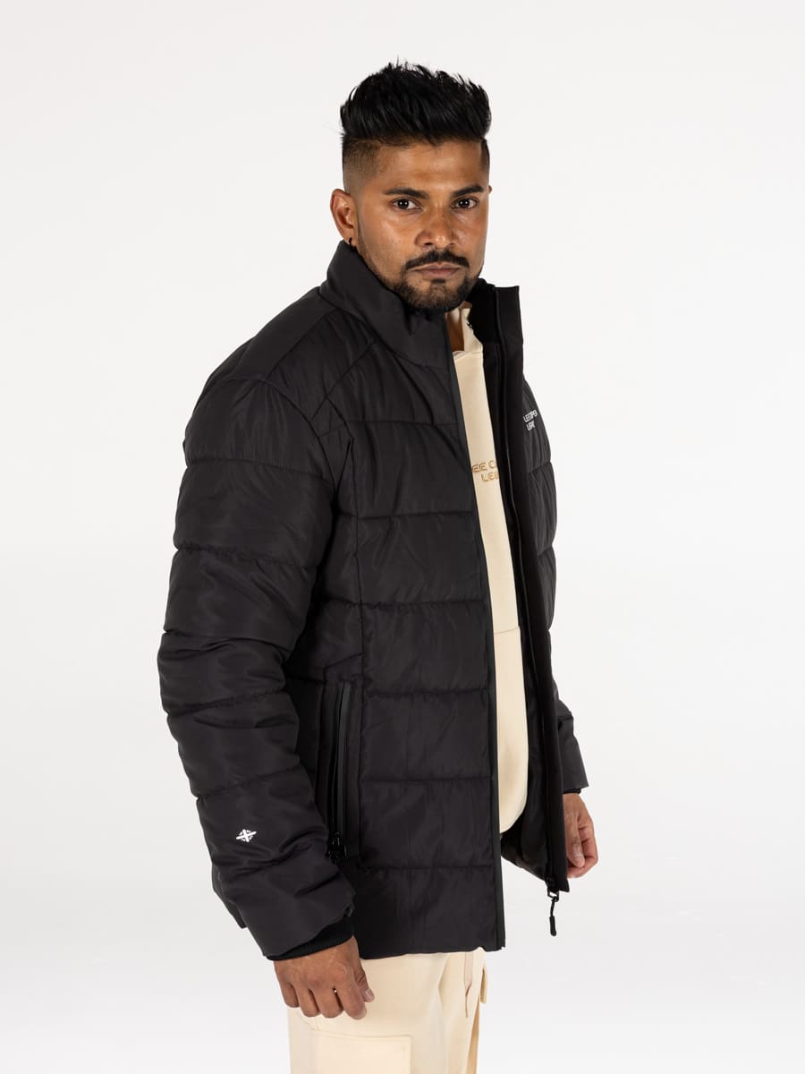 Lee Cooper Noam Puffer Jacket Black - Shazem - MENS JACKETS - LEE COOPER