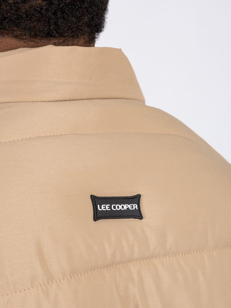 Lee Cooper Noam Puffer Jacket Khaki - Shazem - MENS JACKETS - LEE COOPER