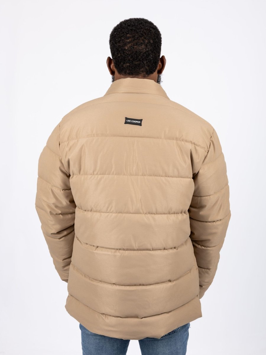 Lee Cooper Noam Puffer Jacket Khaki - Shazem - MENS JACKETS - LEE COOPER