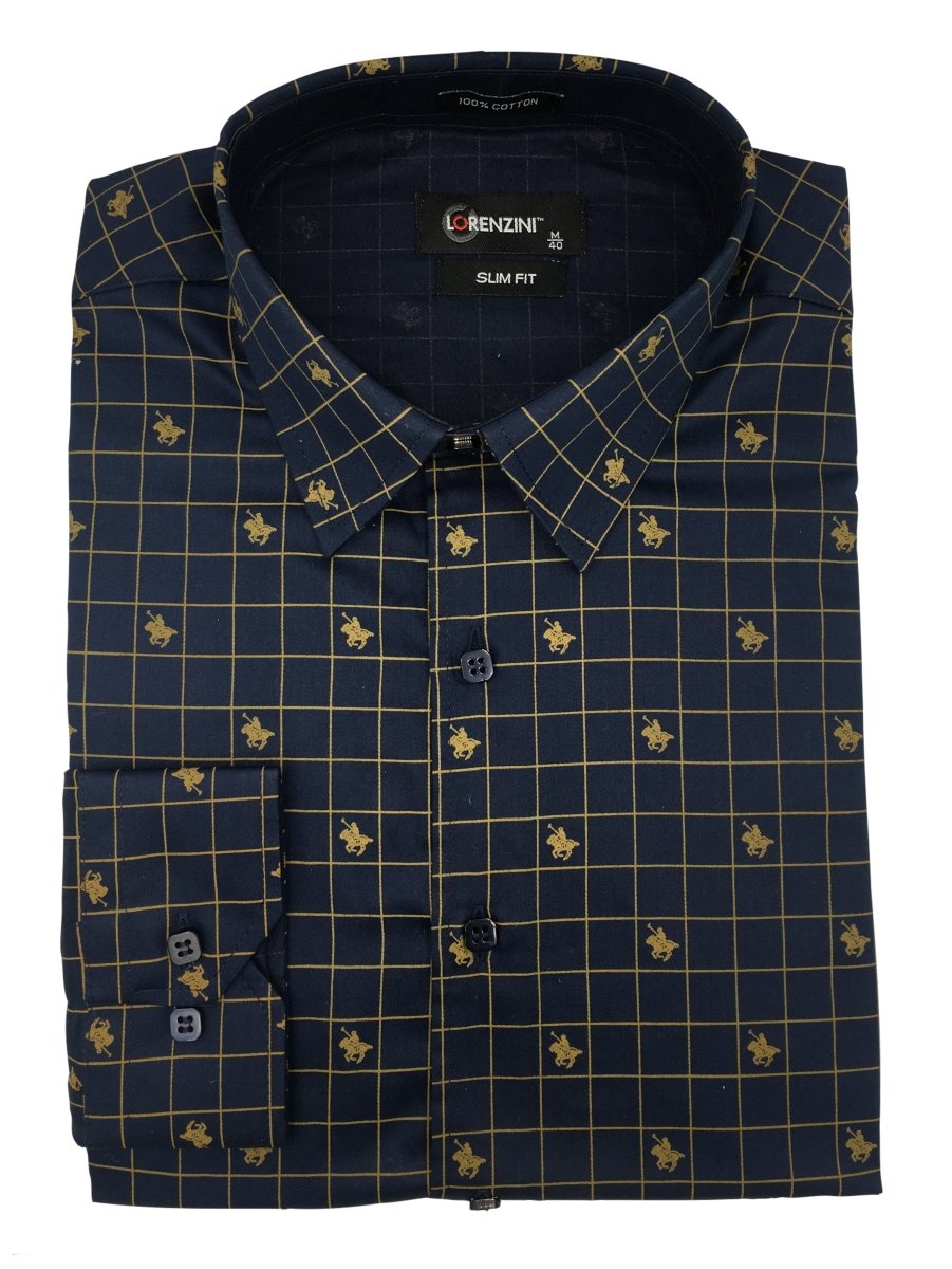 Lorenzini LO26/565 Navy - Shazem - MENS SHIRTS - LORENZINI