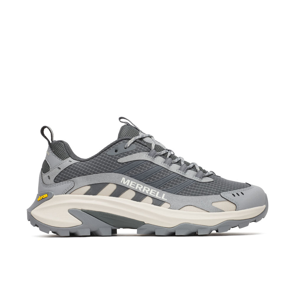 Men's Merrell Moab Speed 2 Sport Alloy sneakers with breathable mesh and supportive design for outdoor activities.