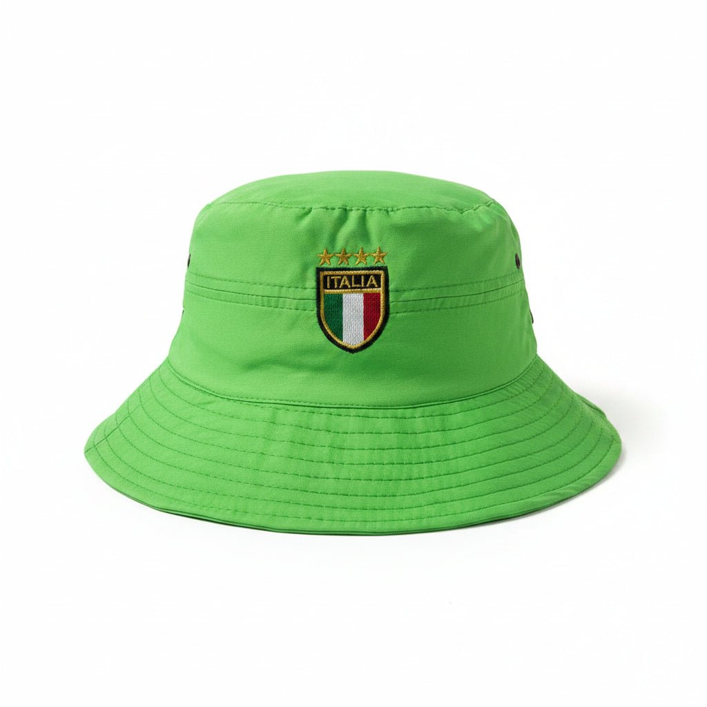 Navigare Floppy Royal Golfer Lime, men's headwear, wide-brim hat with lime green color and navy logo details.