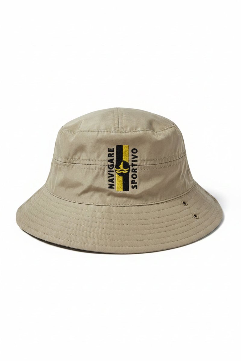 Men's Navigare Floppy Sportivo Khaki hat with wide brim and adjustable strap, casual headwear for sun protection and style.