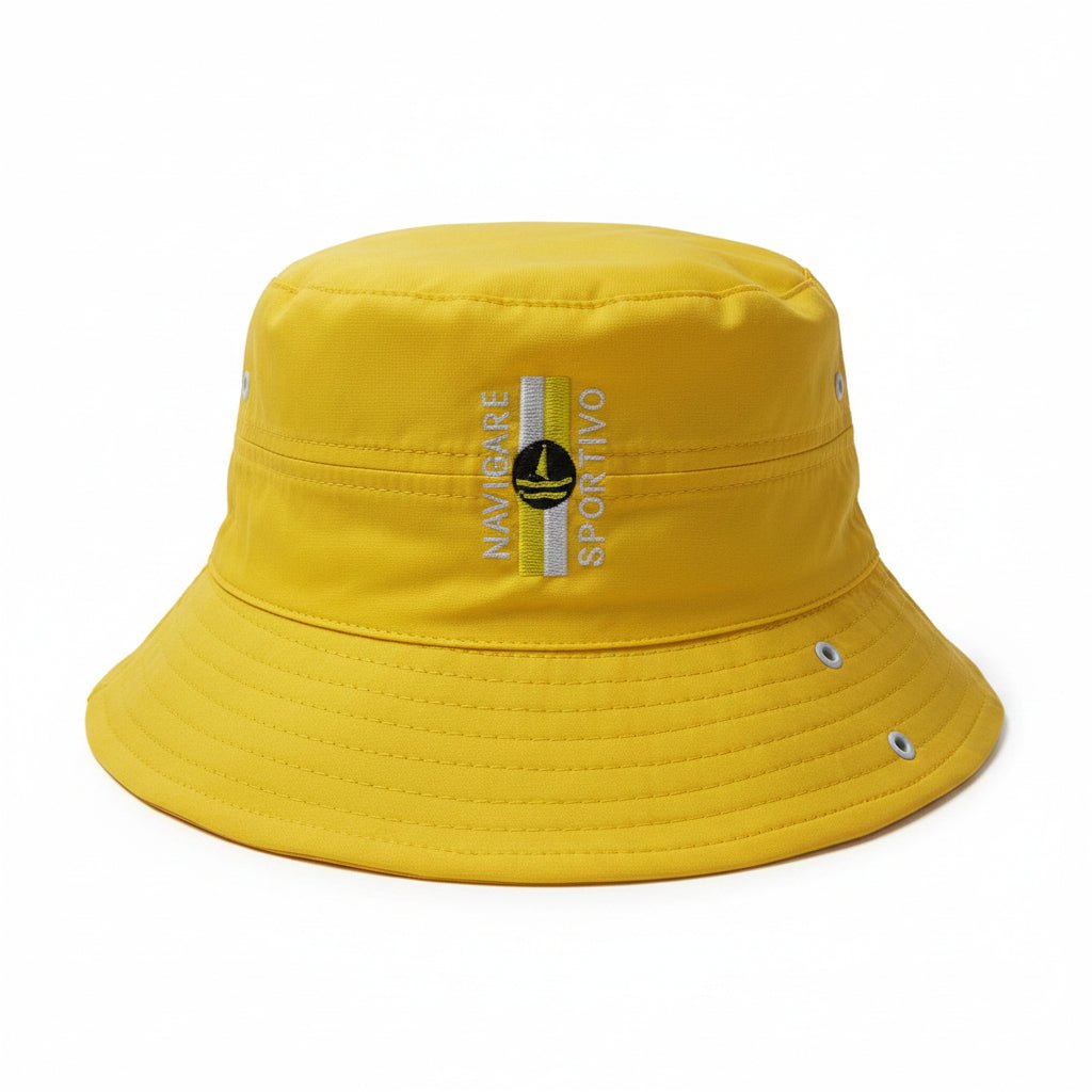 Yellow Navigare Floppy Sportivo men's headwear with wide brim and casual style, perfect for sun protection and outdoor activities.