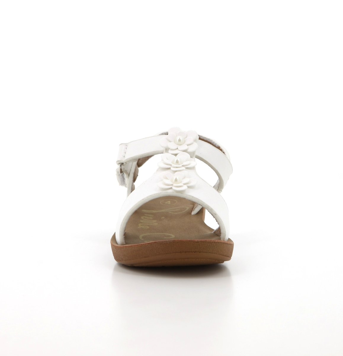 White Pierre Cardin infants Ariel kids sandals with adjustable straps and cushioned soles for comfortable wear.
