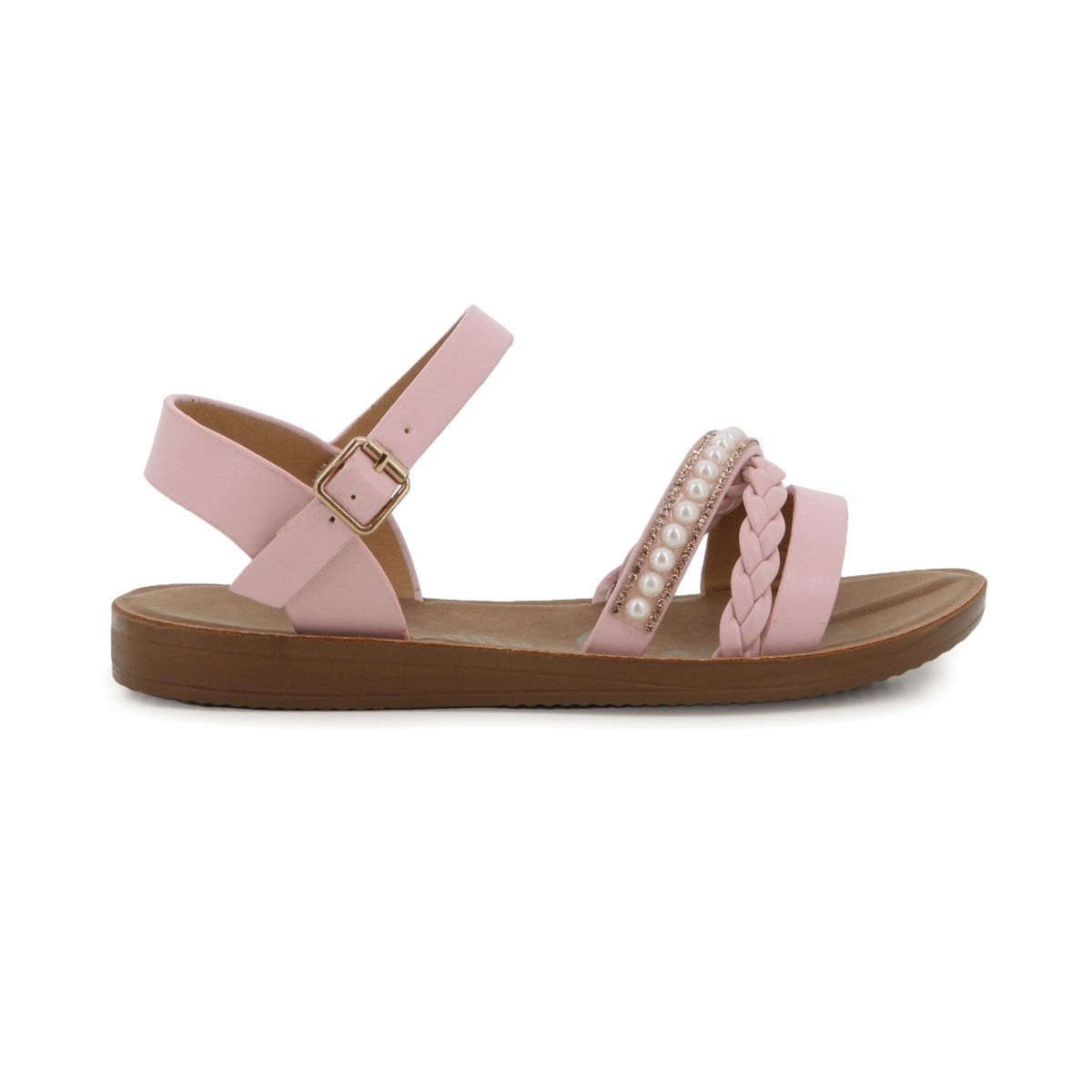 Pink Pierre Cardin Kids Amara sandals featuring open toes and adjustable straps, designed for comfortable children’s footwear.