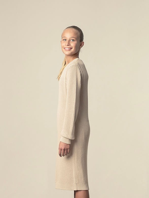 Polo Addison Knitted Dress Rose Taupe - Shazem - KIDS DRESSES - POLO