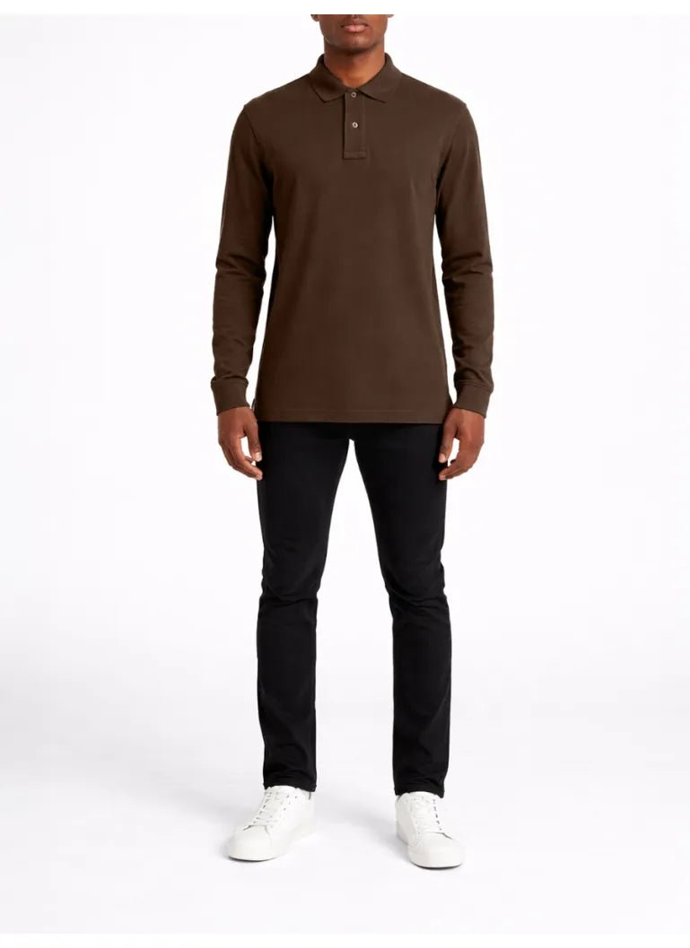 Polo Essential Pique LS Golfer Brown - Shazem - MENS GOLFER - POLO