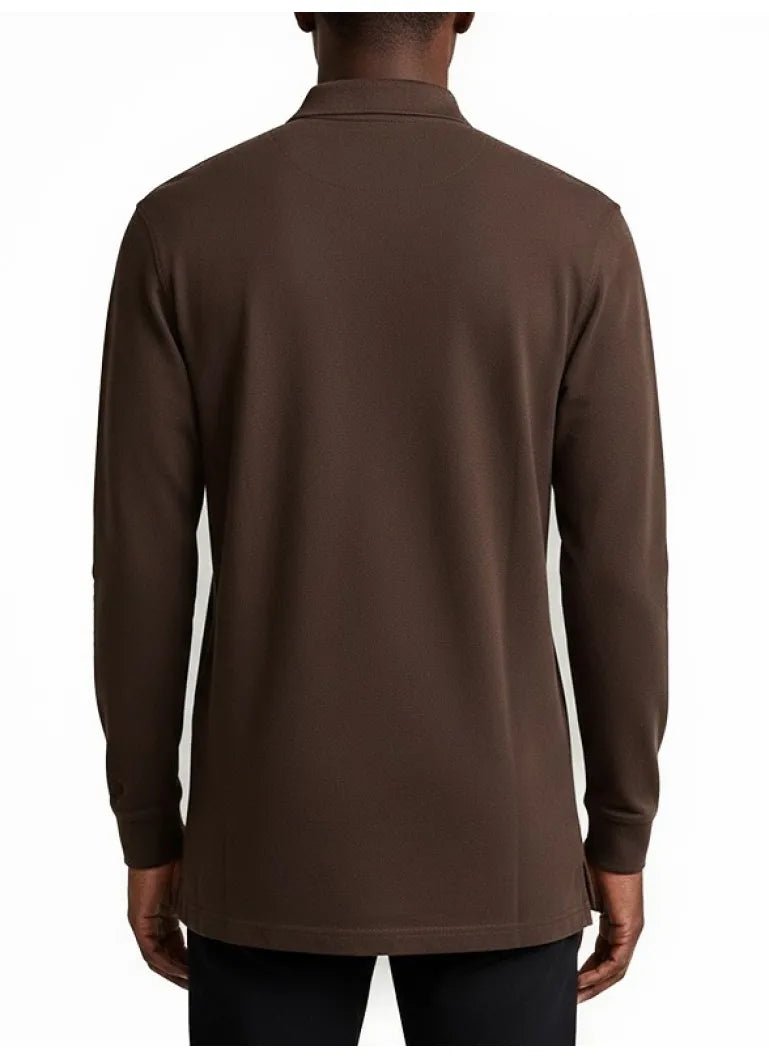 Polo Essential Pique LS Golfer Brown - Shazem - MENS GOLFER - POLO