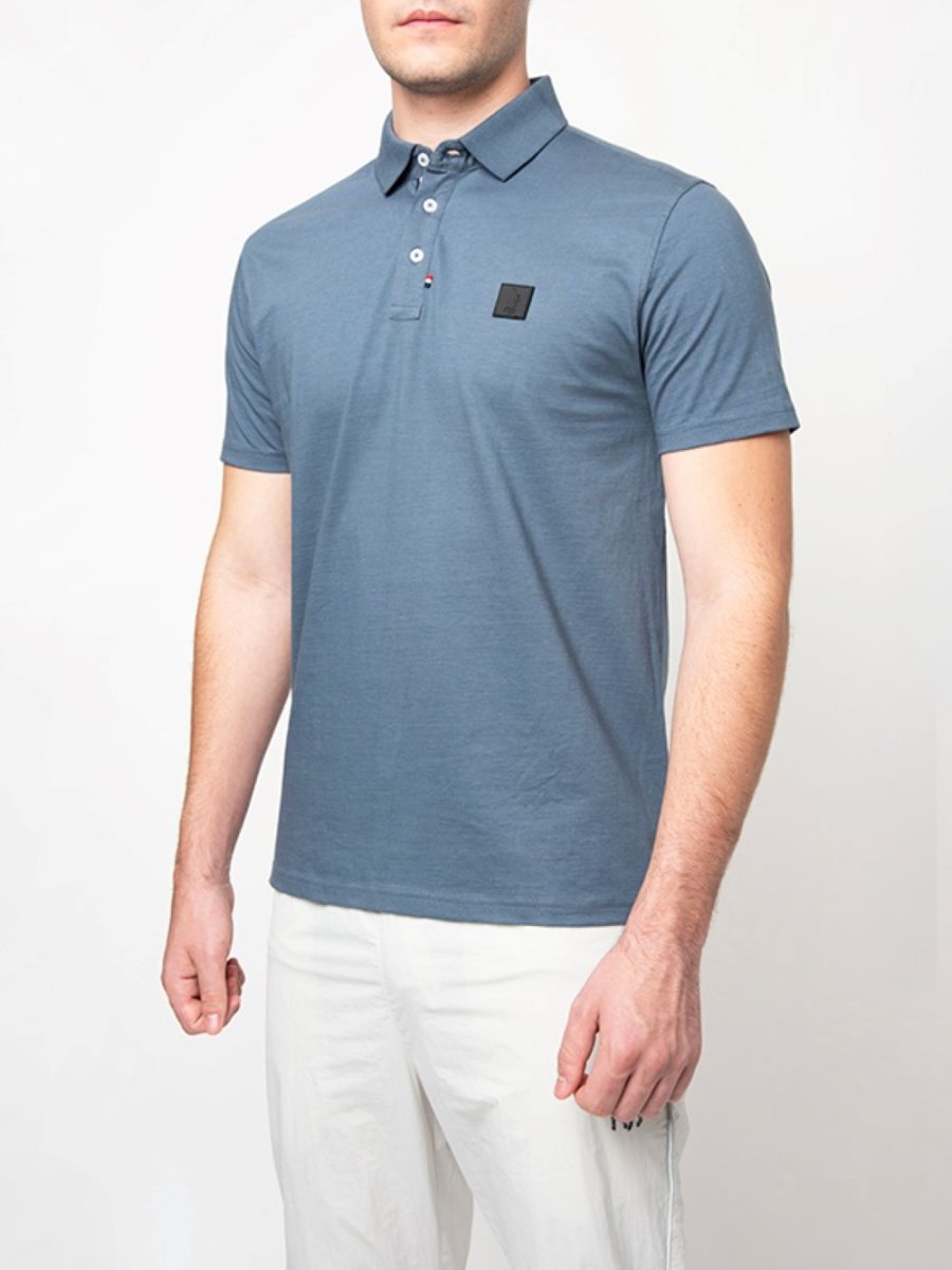 Polo Jenson Active Badge Golfer Blue - Shazem - MENS GOLFER - POLO