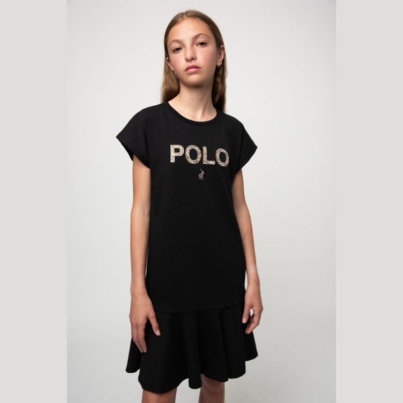 POLO CG EMILY EMBROIDERED DRESS BLACK - Shazem