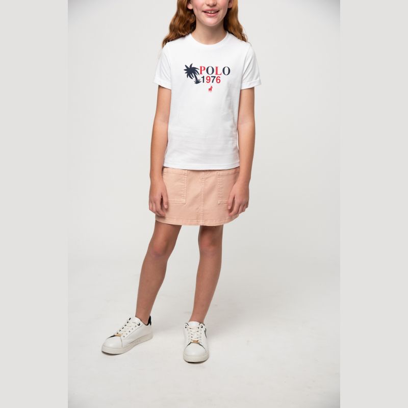 POLO CG ANELE PRINTED TEE WHITE - Shazem