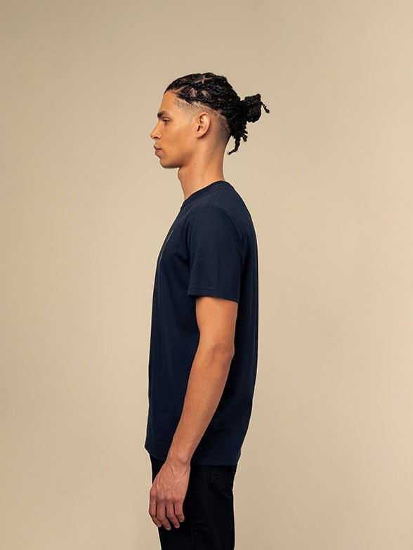 Polo Logo Printed Pocket Tee Navy - Shazem - MENS T - SHIRTS - POLO