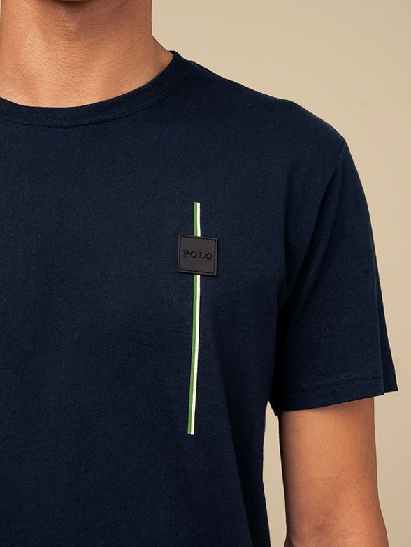 Polo Logo Printed Pocket Tee Navy - Shazem - MENS T - SHIRTS - POLO