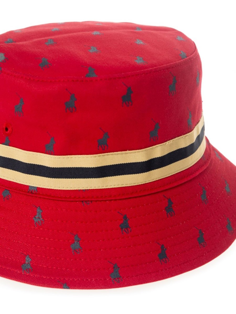 Polo Monogram Reversible Bucket Hat Stone/Red - Shazem - MENS HEADWEAR - POLO
