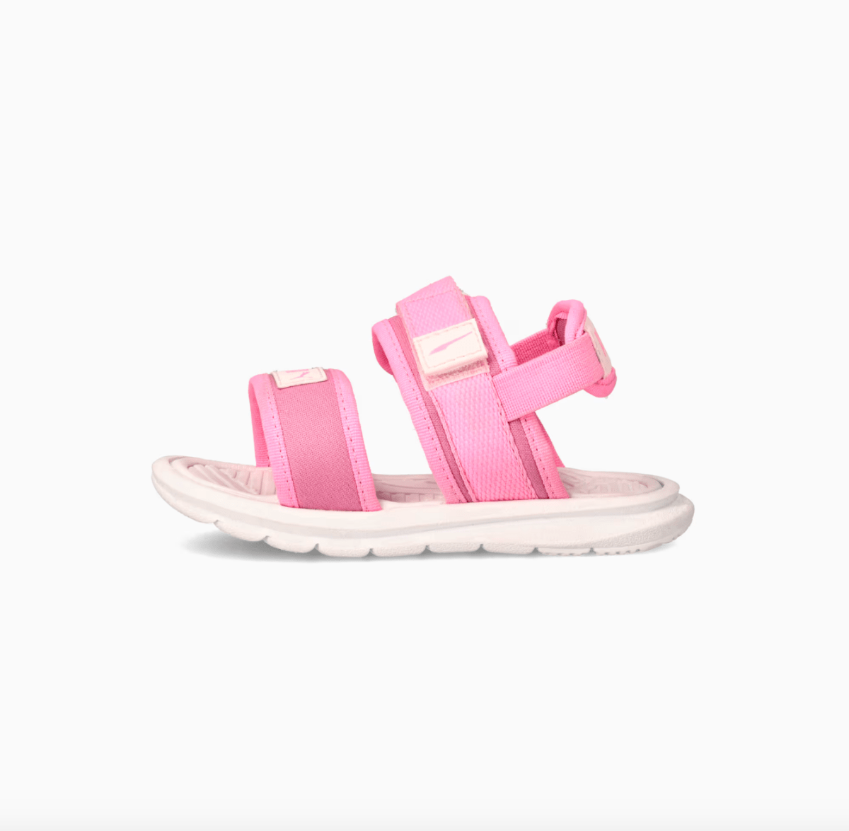 Puma Infants Crony Soft 2.0 kids sandals in black with white accents, featuring adjustable straps and cushioned soles.