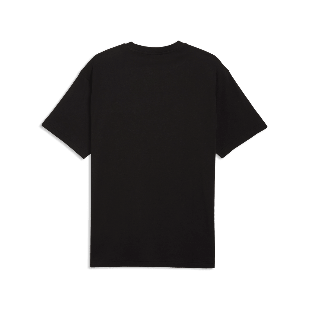 Puma men's graphic cowboy T-shirt with Western-inspired design, black color, short sleeves, and Puma logo on front.