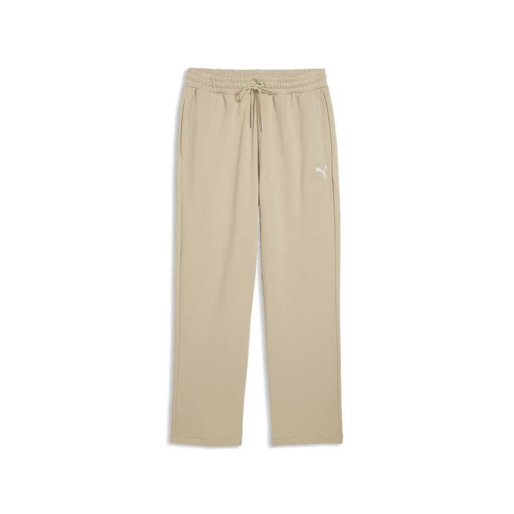 Puma men's Wardrope ESS relaxed sweatpants in black, showing a comfortable fit with Puma logo on the leg.