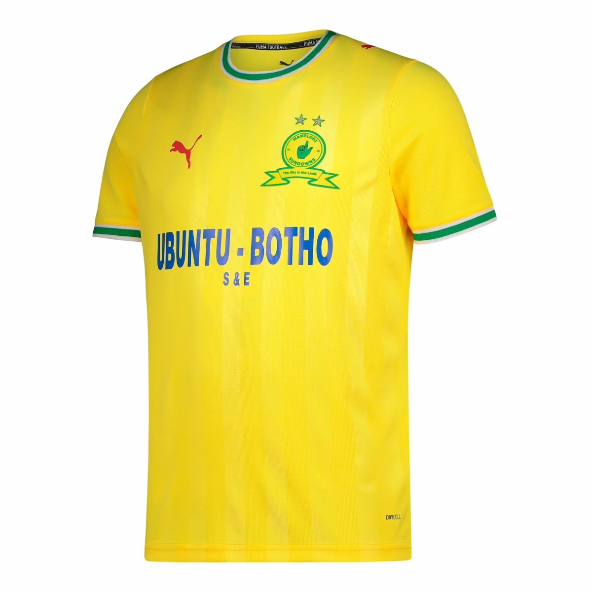 Puma MSFC home replica jersey for men in yellow blaze with red accents, featuring team logo and athletic fit.