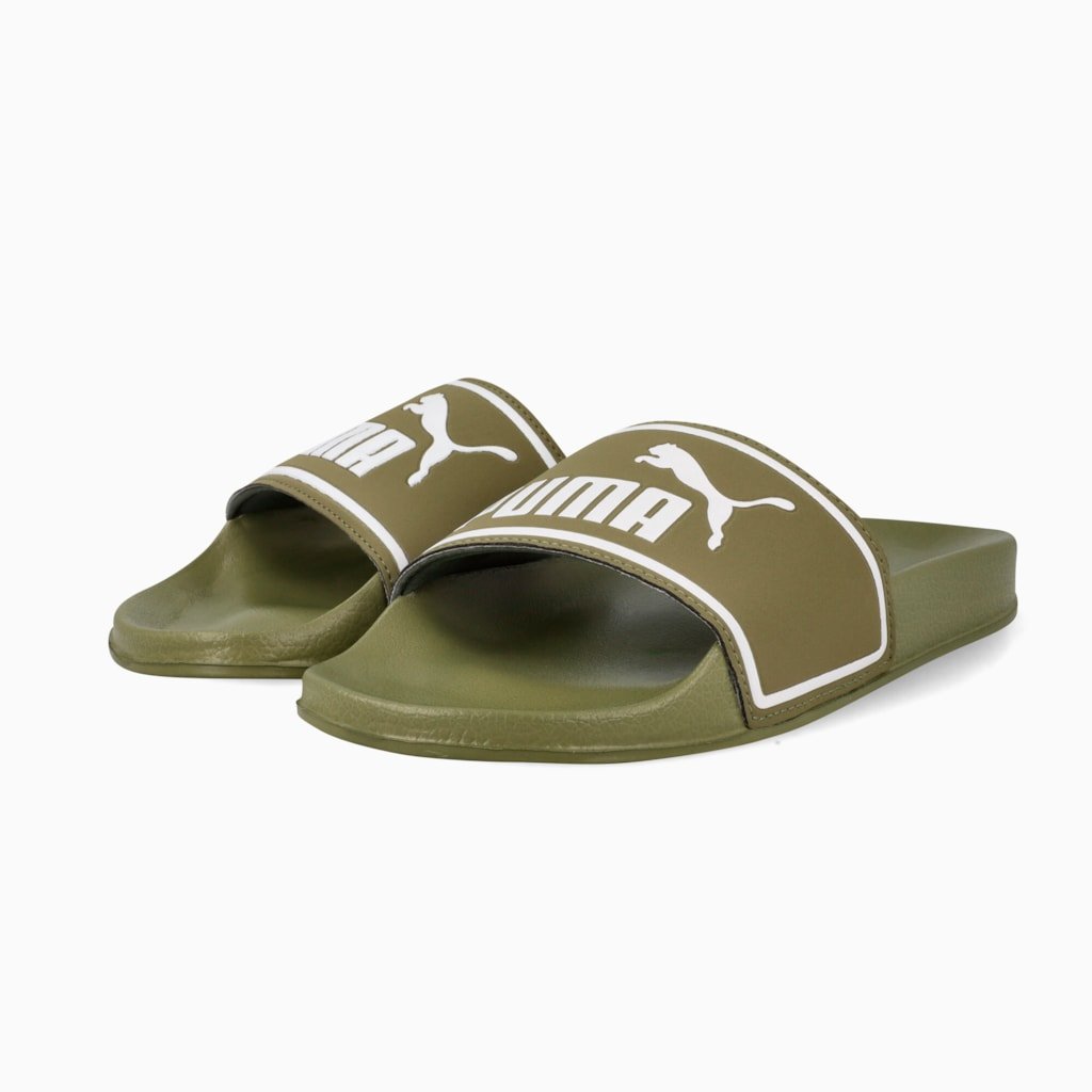Puma Poolcat Slide Focus Olive-White - Shazem - MENS SANDALS - PUMA