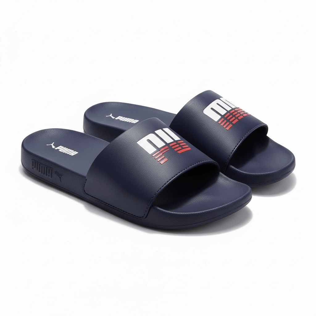 Puma Kids Sporty Slide ZADP 405442-01 in black and white, featuring cushioned straps and sporty design for kids.