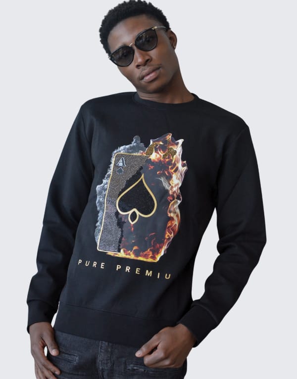 PURE PREMIUM CM PINO SWEATER BLACK - Shazem