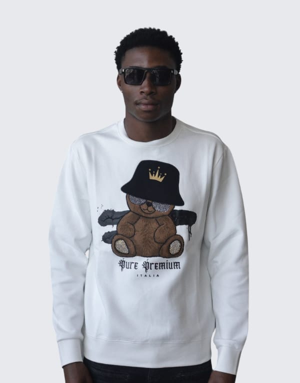 Pure Premium Namek Sweater White - Shazem - MENS SWEATER - PURE PREMIUM