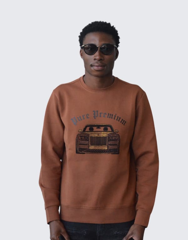 Pure Premium Rico Sweater Rust - Shazem - MENS SWEATER - PURE PREMIUM