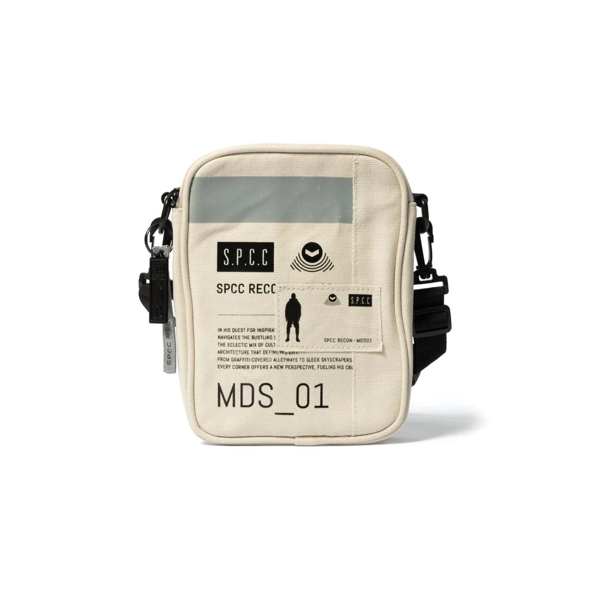 SPCC Recon Dune Force hip bag in off-white, men's luggage style with adjustable strap and compact design for versatile carrying.