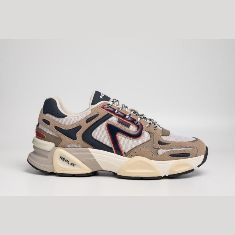 Replay Destiny M Chromatic Beige/Navy/Red - Shazem - MENS SNEAKERS - REPLAY