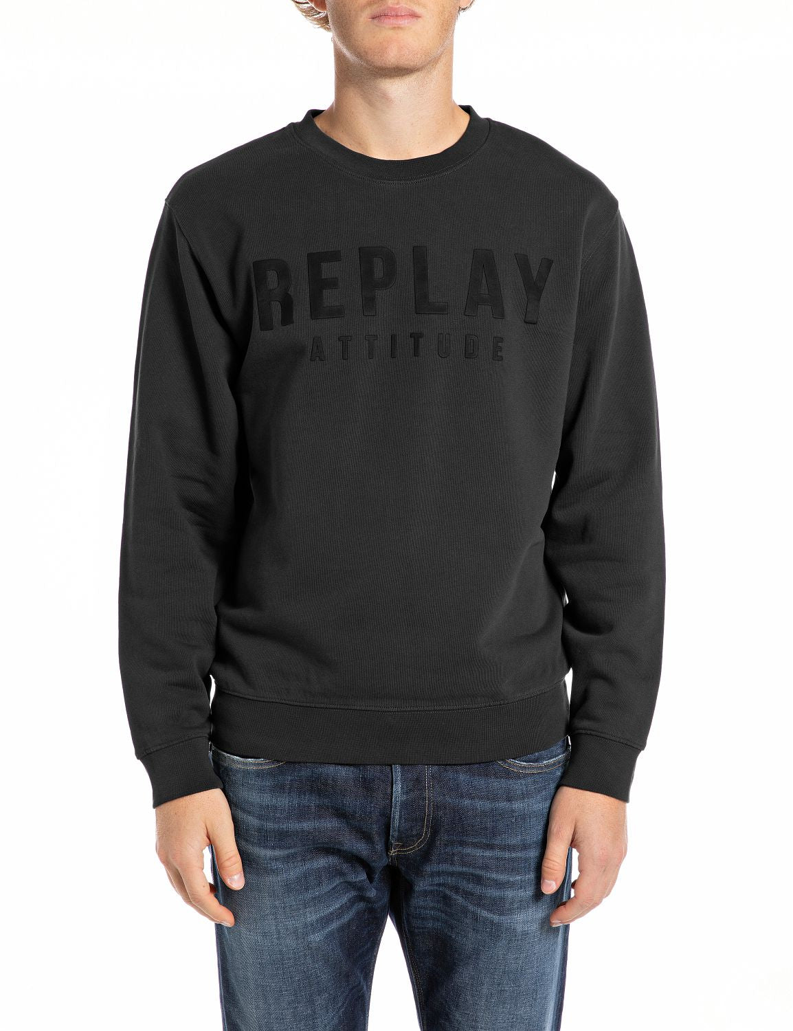 REPLAY CM HOODY BLACK-M6975 - Shazem
