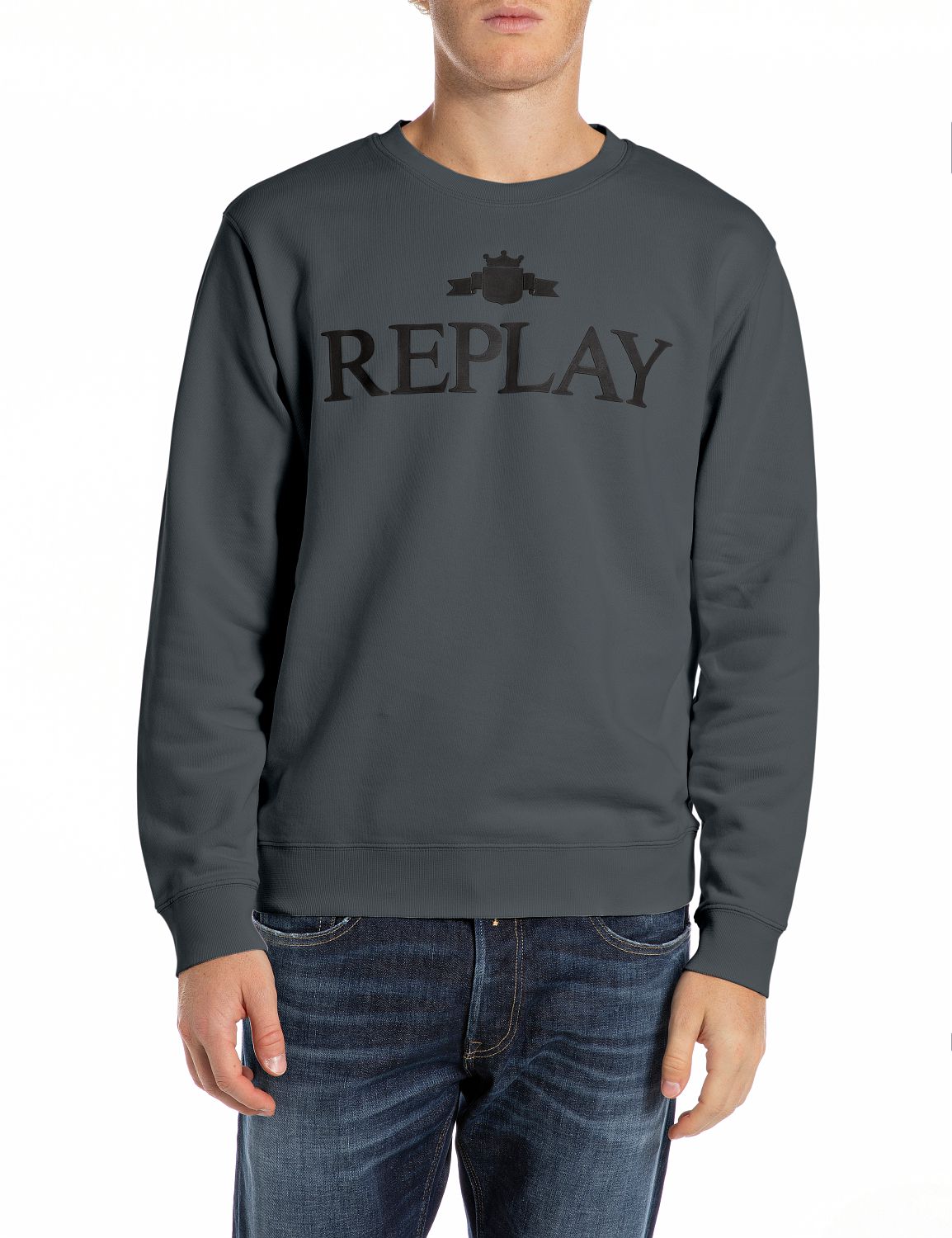 REPLAY CM HOODY OCEAN BLUE-M6963 - Shazem