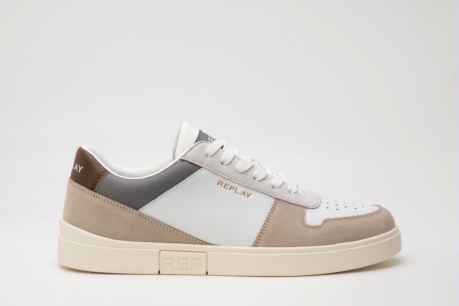 REPLAY FM POLYS COURT 3 WHITE/BEIGE - Shazem