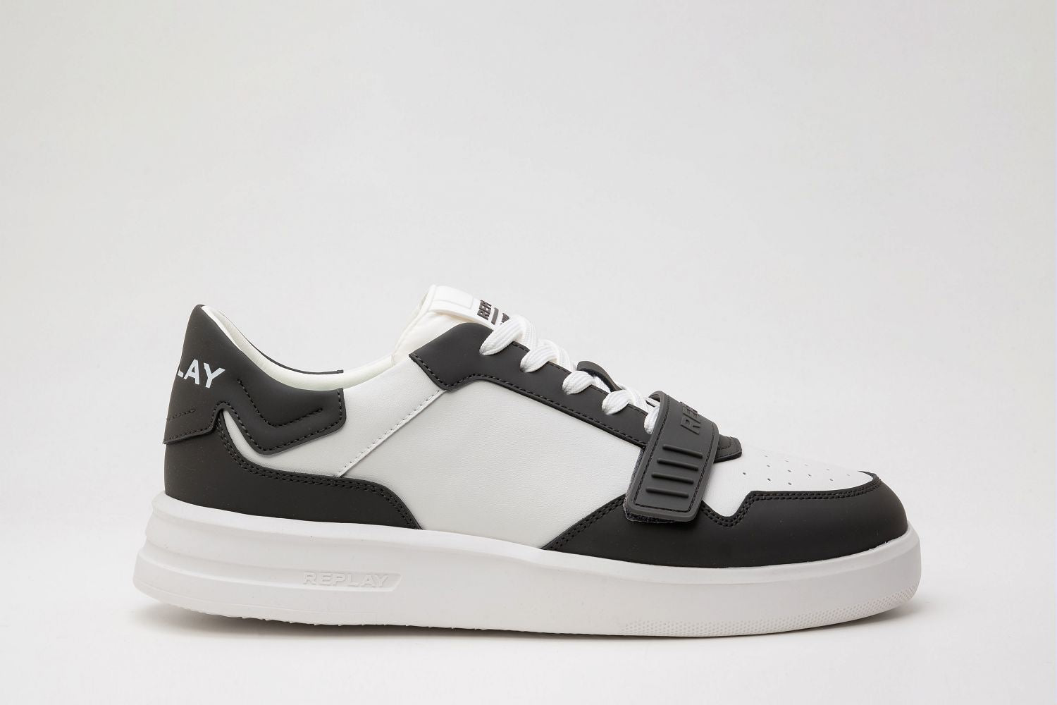 REPLAY FM UNIVERSITY VELCRO 3 WHITE/DK GREY - Shazem