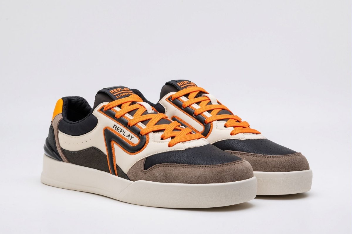 Replay Oyzone Mix Tofu Black Orange - Shazem - MENS SNEAKERS - REPLAY