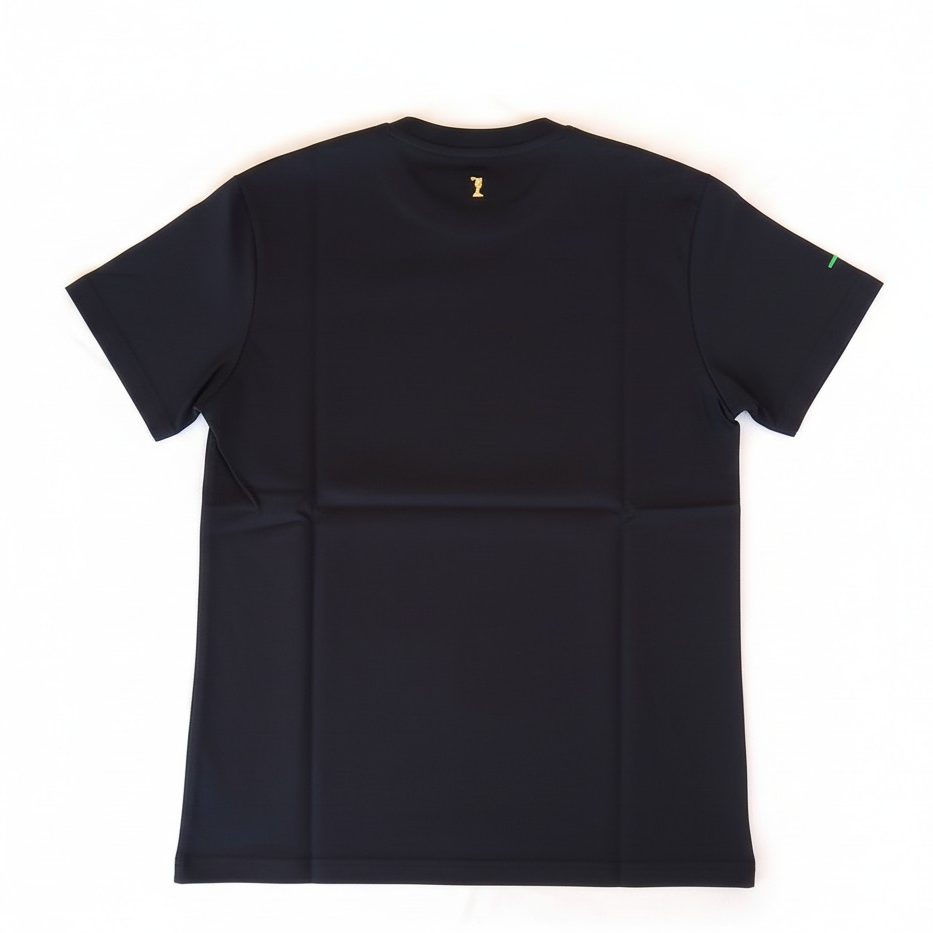 Black Arbiter Vicenzo men's T-shirt featuring a classic crew neck and short sleeves, displayed on a plain background.