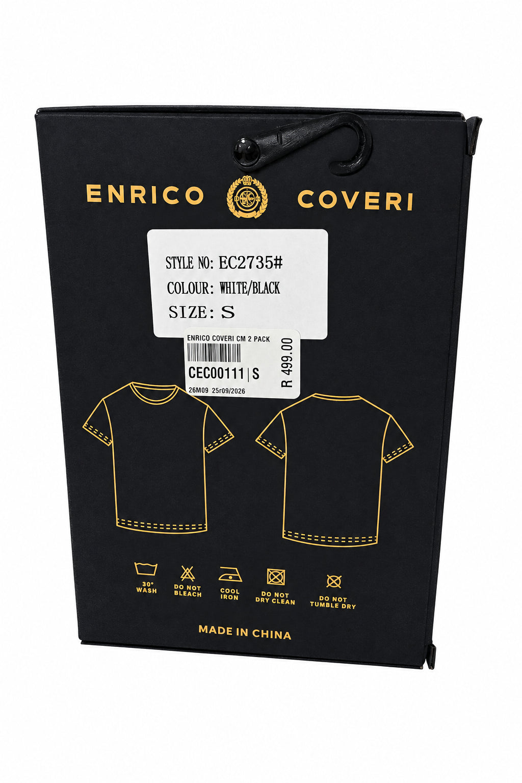 Enrico Coveri 2 Pack T-Shirt White/Black