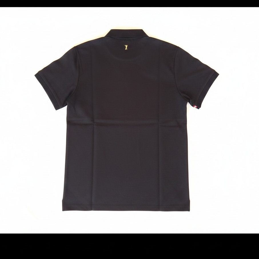 Men's Arbiter Vito Golfer in black, stylish golf shirt with collar and short sleeves, ideal for casual and golf wear.