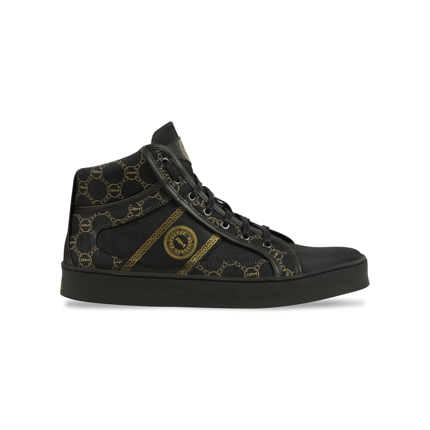 ROSSIMODA FM LUX BROCADE LUIGI SNEAKER BLACK/GOLD - Shazem
