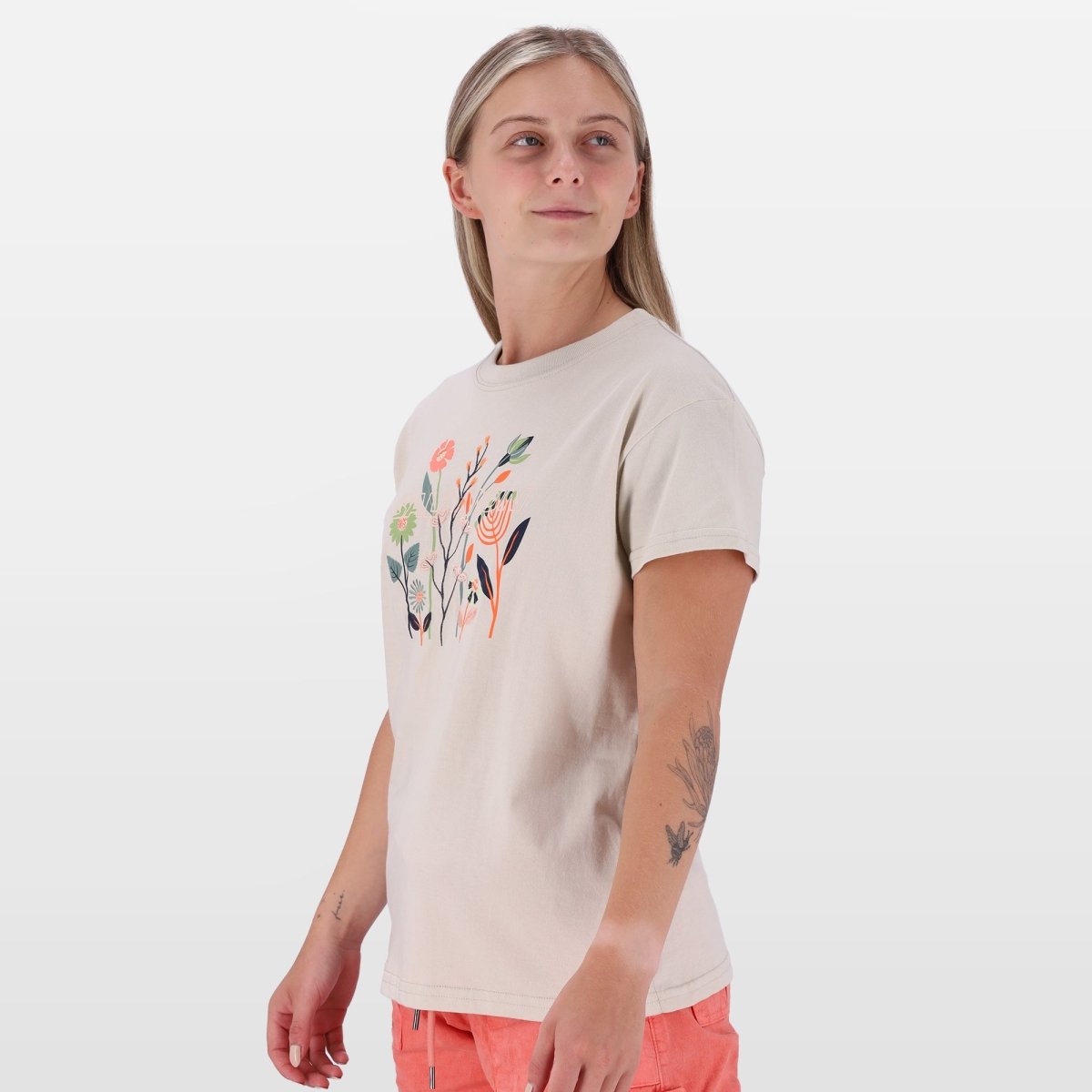 Salomon Foever Young Tee Stone - Shazem - WOMENS T - SHIRTS - SALOMON