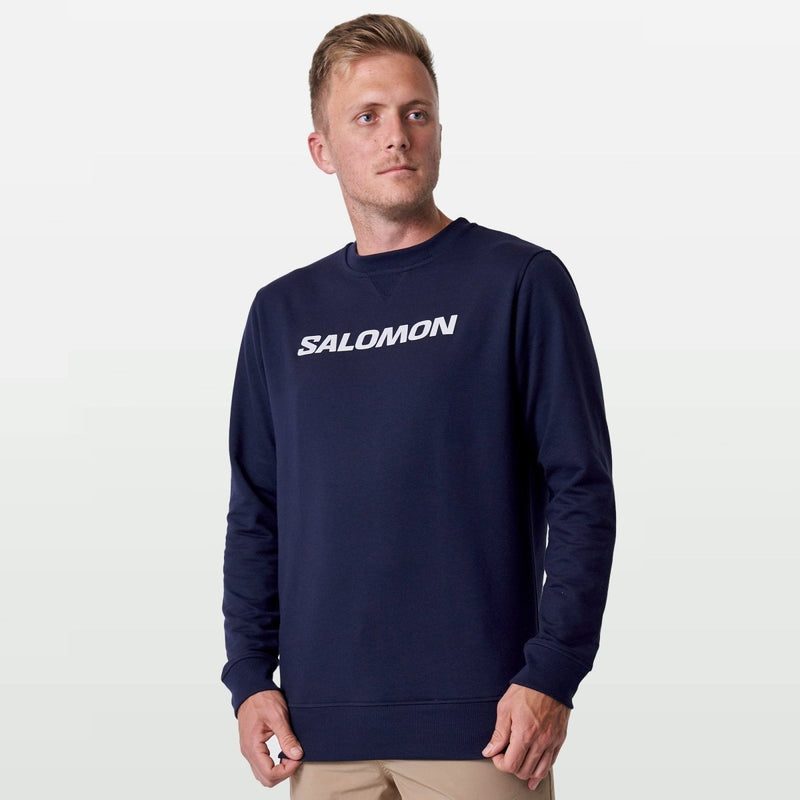 Men's Salomon Heritage Pullover in Night Sky with a soft fabric and stylish design, shown in a close-up view.