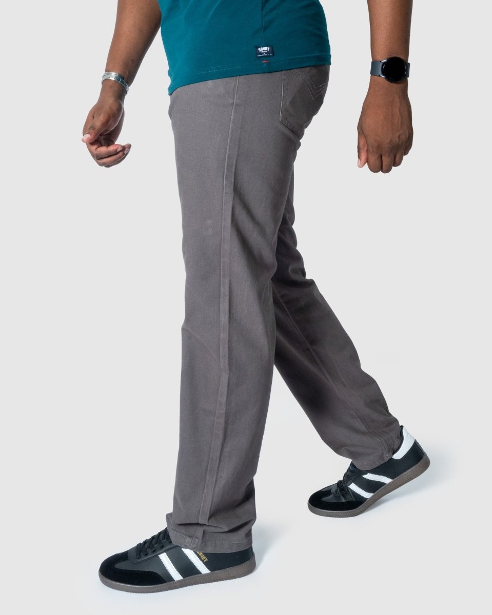 Soviet Voyager 2 No5 men's charcoal jeans with a slim fit, denim fabric, and classic five-pocket design.