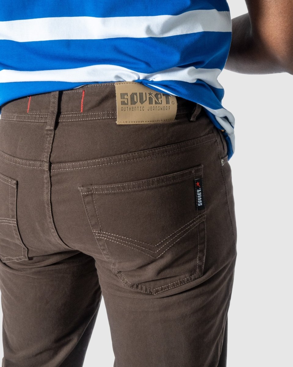 Soviet Voyager 2 No5 Chocolate men's jeans, denim with classic fit and stitching details, brand logo visible.
